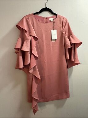 Ted Baker Eicio Ruffled Tunic Cocktail Dress In Pink